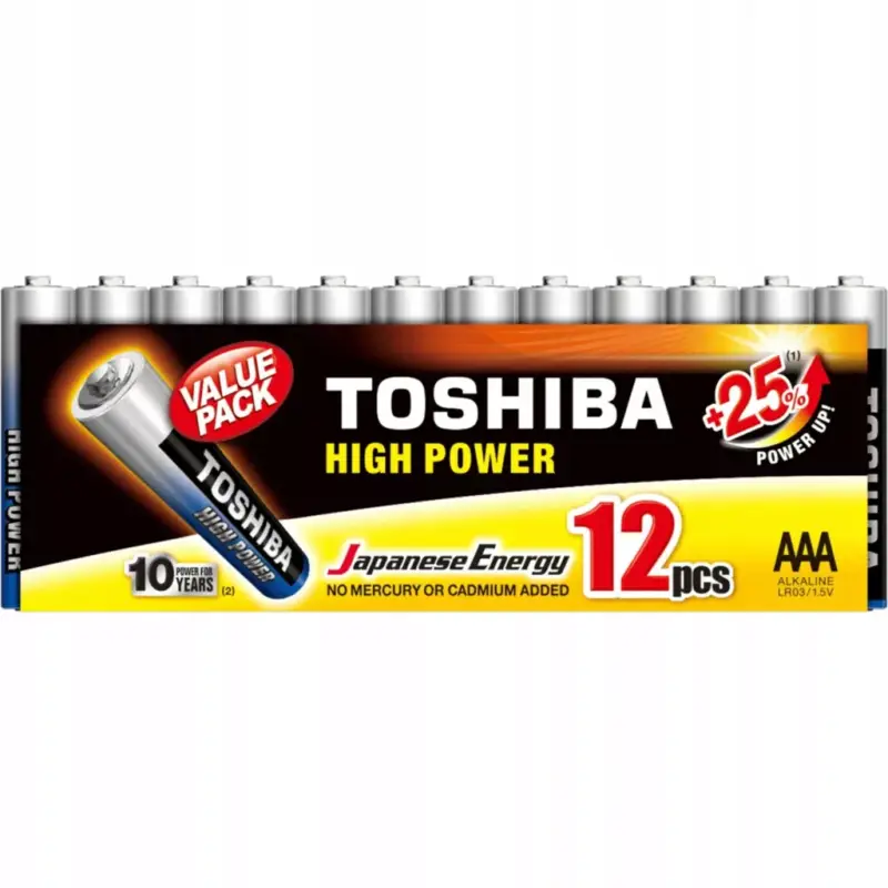 TOSHIBA NAGYTELJESÍTMÉNY LR03 AAA 1,5 V alkáli elemek CSOMAG 12 db Azonnal elérhető