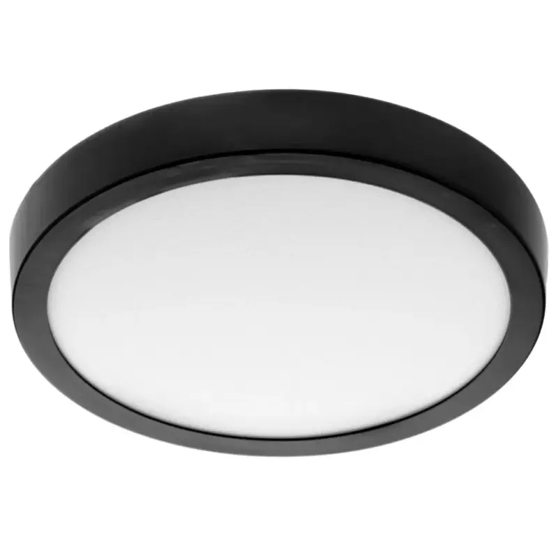 Népszerű LED mennyezeti lámpa 2x E27 SOLEN mikrohullámú érzékelővel, kerek fekete