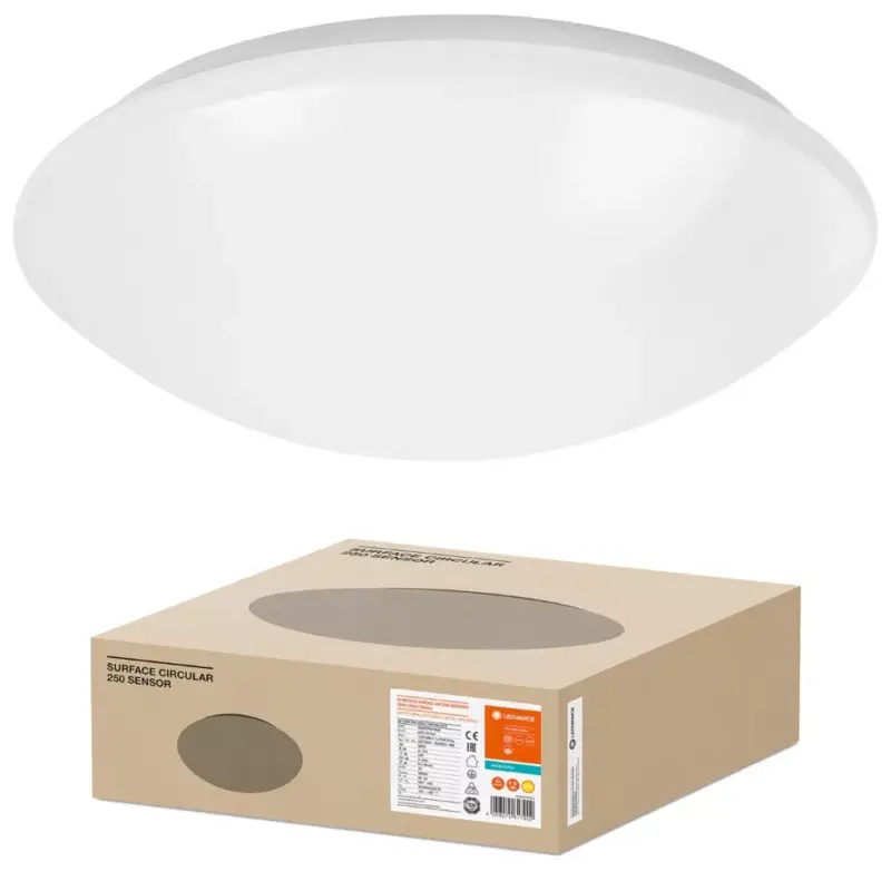 Árengedmény LED mennyezeti fali lámpa FELÜLETI KÖR ÉRZÉKELŐ 25 cm 13W 920lm 3000K IP44 LEDVANCE mozgásérzékelővel
