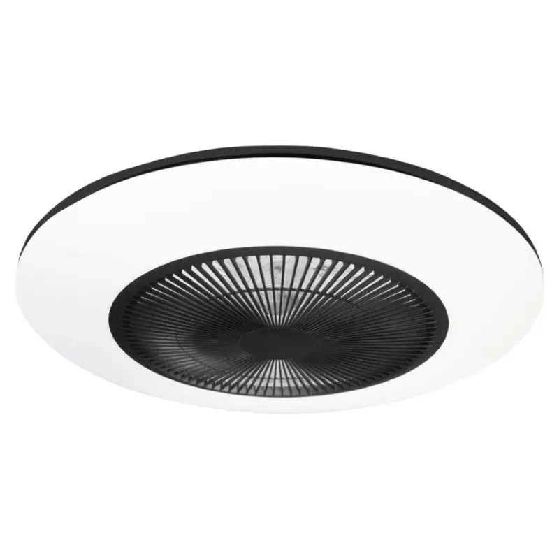 Felületre szerelhető LED mennyezeti lámpa Fekete kerek ARIA 38W 55 cm CCT ventilátorral + Milagro távirányító Azonnali szállítás