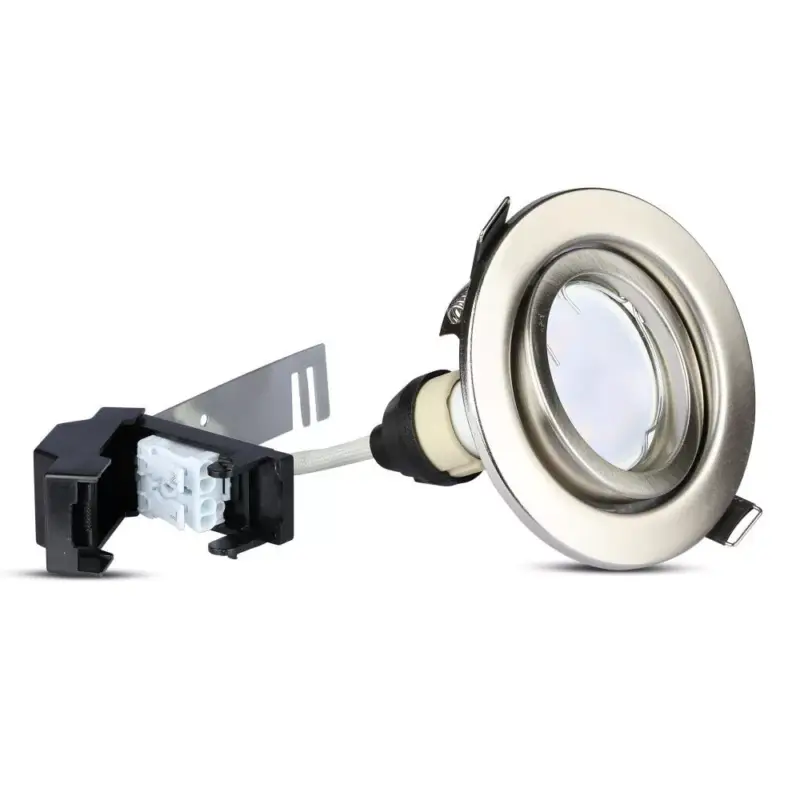 Árengedmény 3x süllyesztett lámpatest szatén nikkel + GU10 LED izzó készlet 5W 6400K VT-4444 V-TAC