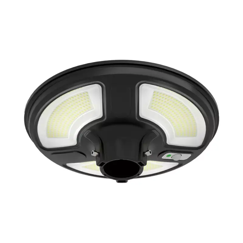 Napelemes LED kerti lámpatest 10W 4000K IP65 mozgásérzékelővel és RF távirányítóval kerek fekete VT-65W V-TAC Szuper akció