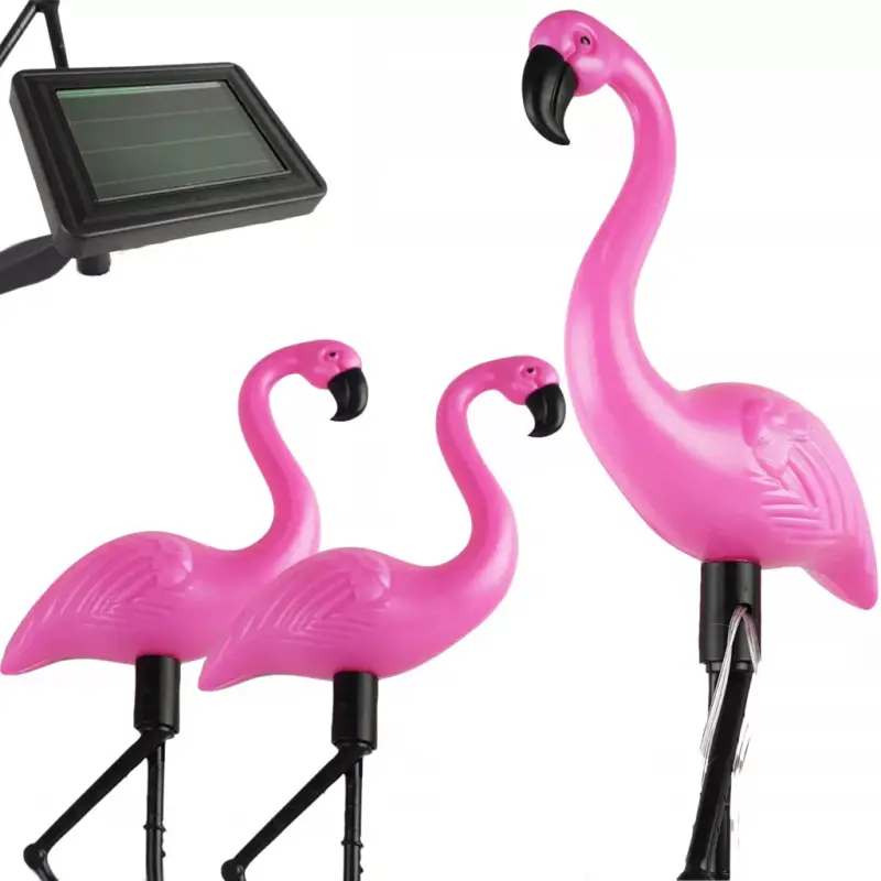 3x SOLAR LED kültéri kerti lámpa Flamingos 54cm Különleges ajánlat