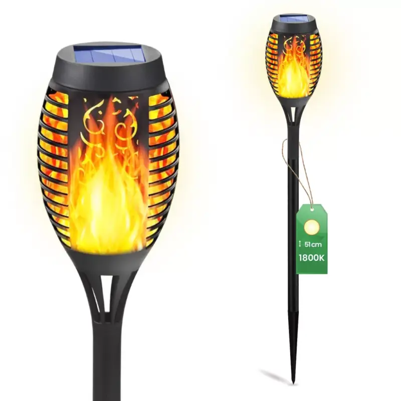 LED-es napelemes kerti lámpa IGNIS hajtott zseblámpa lánghatás 50cm LUMILED Különleges ajánlat