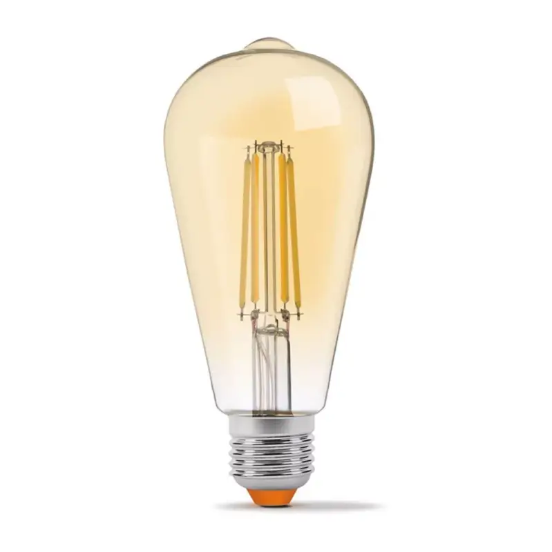 E27 ST64 LED izzó 6W = 44W 550lm 2200K meleg borostyánszálas 360°-ban szabályozható VIDEX Bestseller