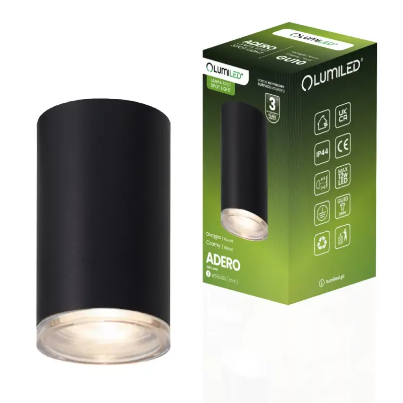 Mennyezeti lámpa LED spotlámpa cső GU10 IP44 ADERO fekete Lumiled Ne maradj le