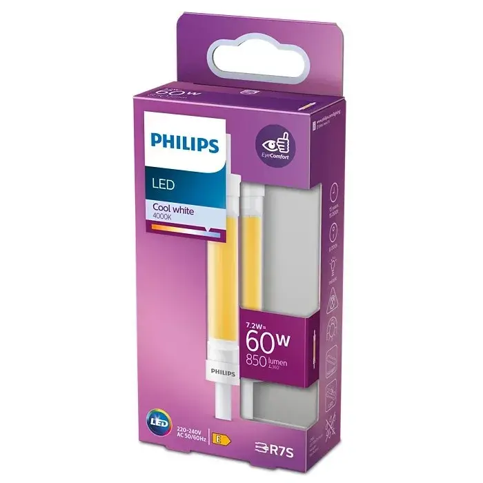 Újdonság LED izzó R7S 7.2W = 60W 850lm 4000K semleges PHILIPS