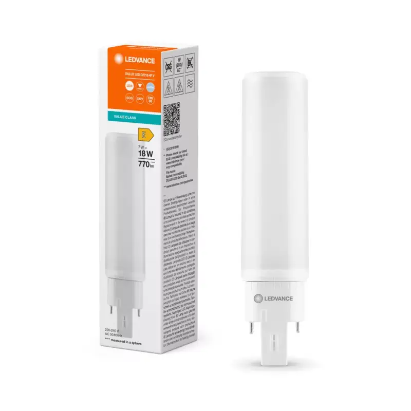Vásárlói kedvenc LED izzó DULUX G24q-2 7W = 18W 770lm 4000K semleges fehér LEDVANCE