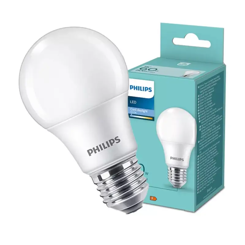 LED izzó E27 A60 8W = 60W 806lm 6500K Hideg 180° Philips Árengedmény