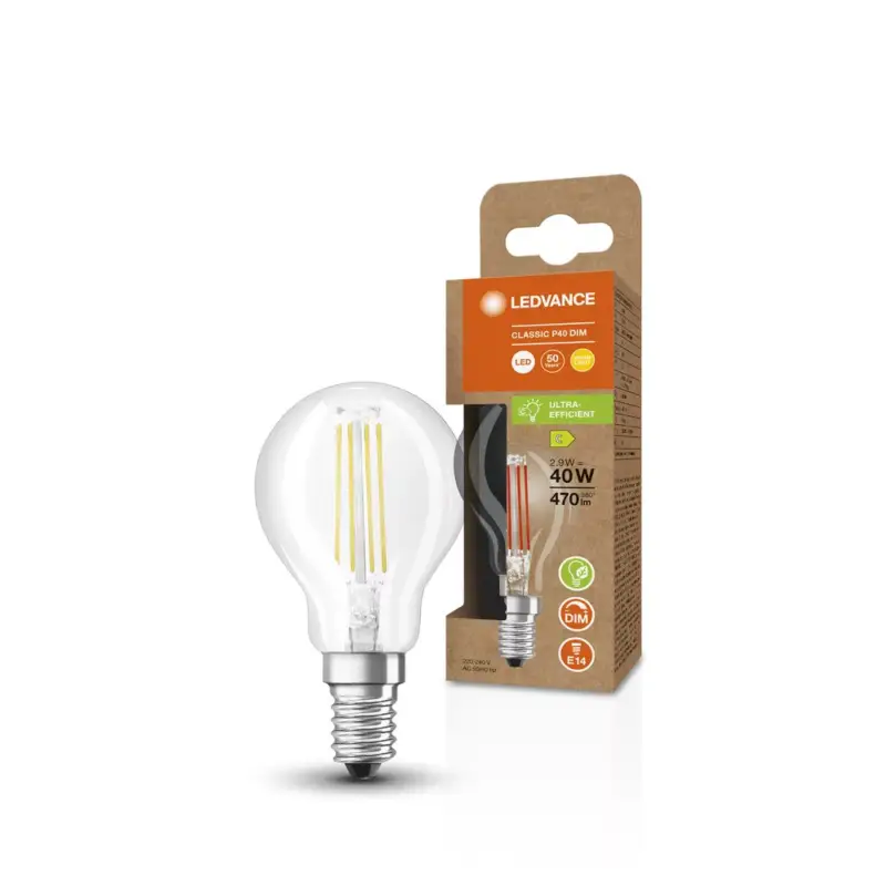 Szuper ajánlat LED izzó P45 E14 2.9W = 40W 470lm 2700K meleg fehér SZÍNÁZÁS DIMMÁLHATÓ LEDVANCE