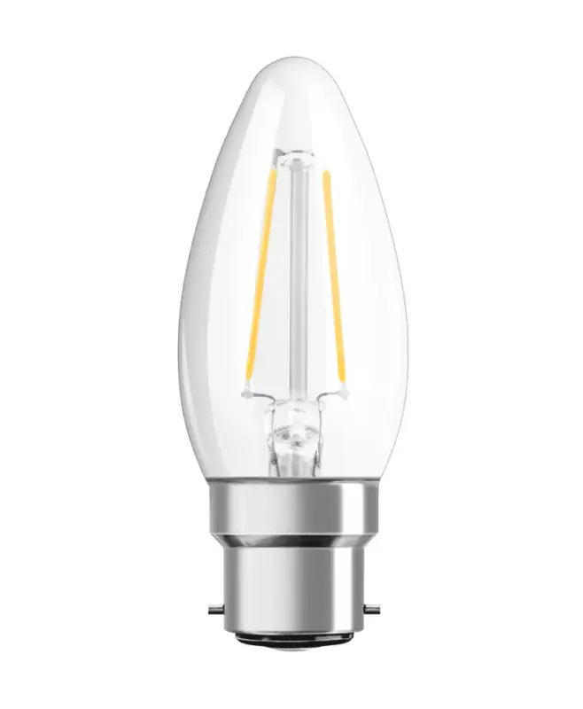 Olcsóbb LED izzó B35 B22d 2,5W = 25W 250lm 2700K meleg fehér FILAMENT LEDVANCE