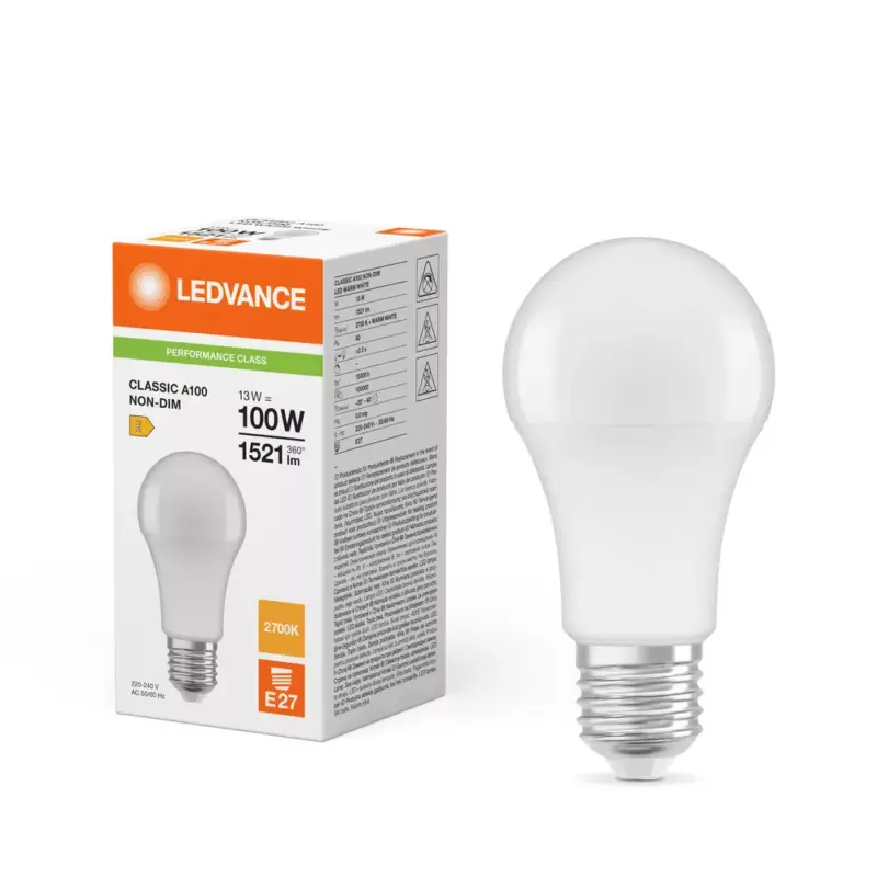 Olcsó LED izzó A60 E27 13W = 100W 2700K 1521lm meleg fehér LEDVANCE