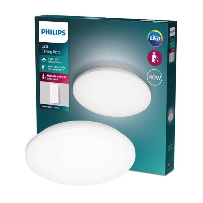 Alacsony ár LED mennyezeti lámpa 40W 2700-6500K DIMMÁLHATÓ CCT 48cm WINCEL + PHILIPS TÁVIRÁNYÍTÓ