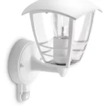 Azonnali szállítás Kerti LED fali lámpa CREEK myGarden E27 IP44 homlokzati lámpa mozgásérzékelővel, fehér PHILIPS