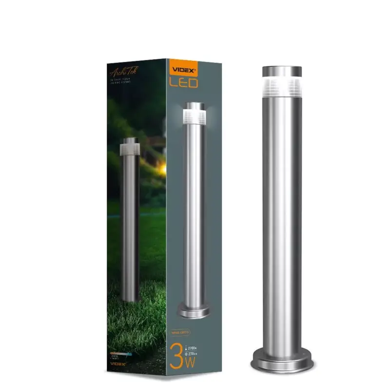 Kültéri kerti lámpa POST 60cm IP54 3W 300lm 2700k meleg ezüst LUKAS Videx Legkelendőbb