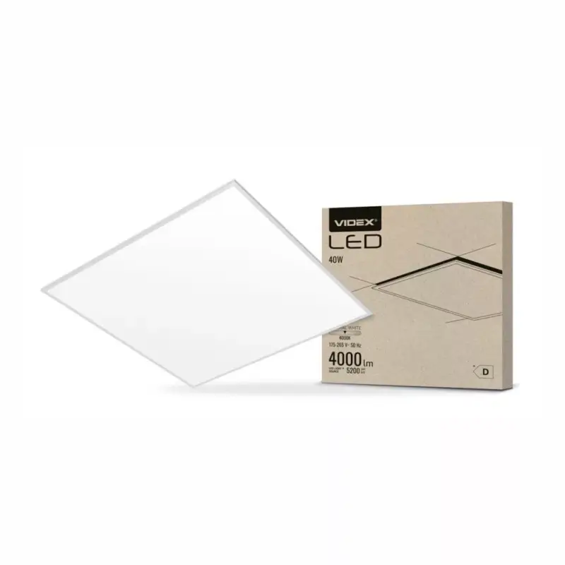 Nézd meg most LED panel süllyesztett 60x60 40W 5200lm 4000K semleges fehér Videx