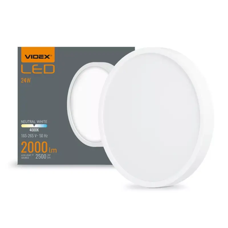 LED panel felületre szerelhető mennyezeti lámpa 24W 2500lm 4000K semleges fehér Videx Olcsóbb