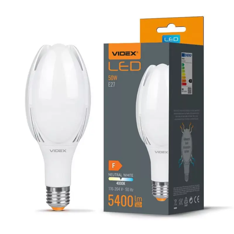 LED izzó E27 A108 50W 5400lm 4000K Semleges 330° Videx Legkelendőbb