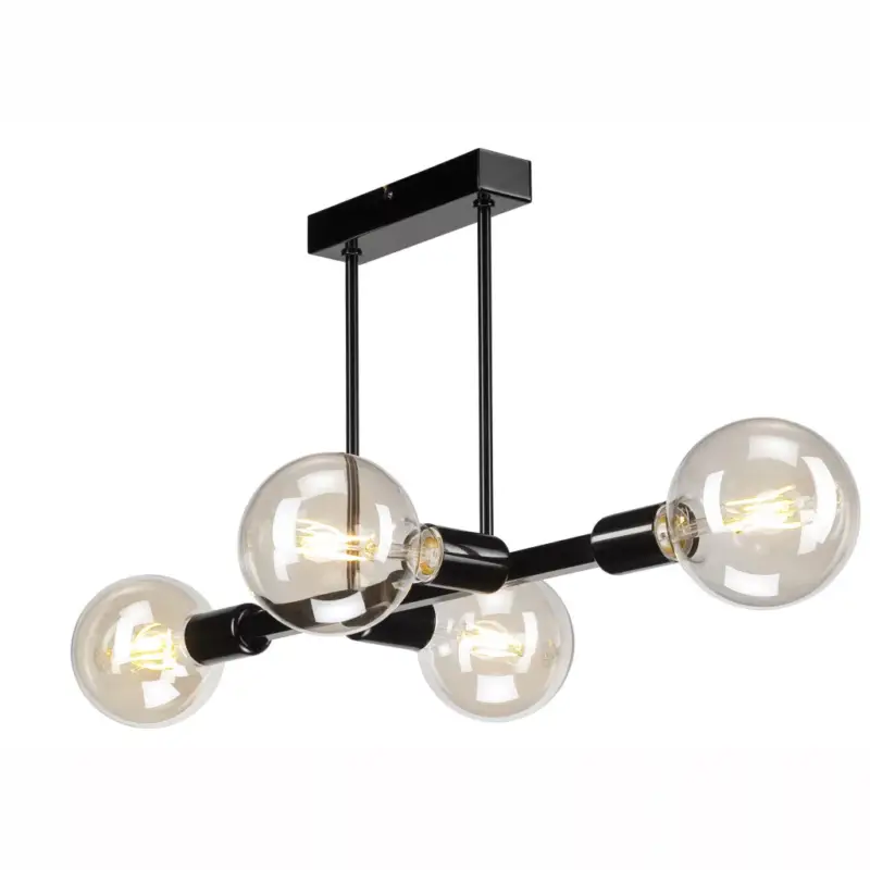 Legkelendőbb Mennyezeti lámpa ASTRID 4xE27 Black Glamour LM-4.146 Lamkur