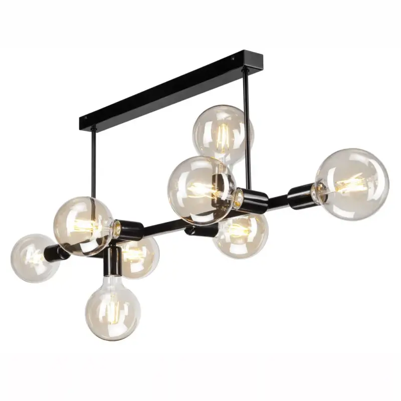 Gyors kiszállítás Mennyezeti lámpa ASTRID 8xE27 Black Glamour LM-8.146 Lamkur