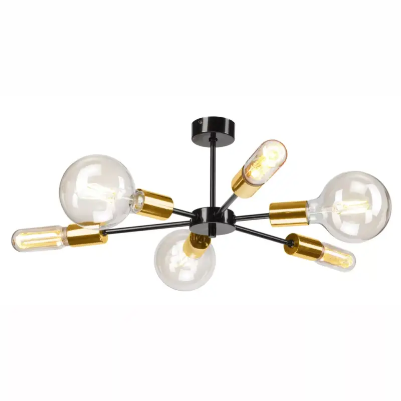 Mennyezeti lámpa STARLA 6xE27 Black Gold LM-6.144/A Lamkur Olcsó