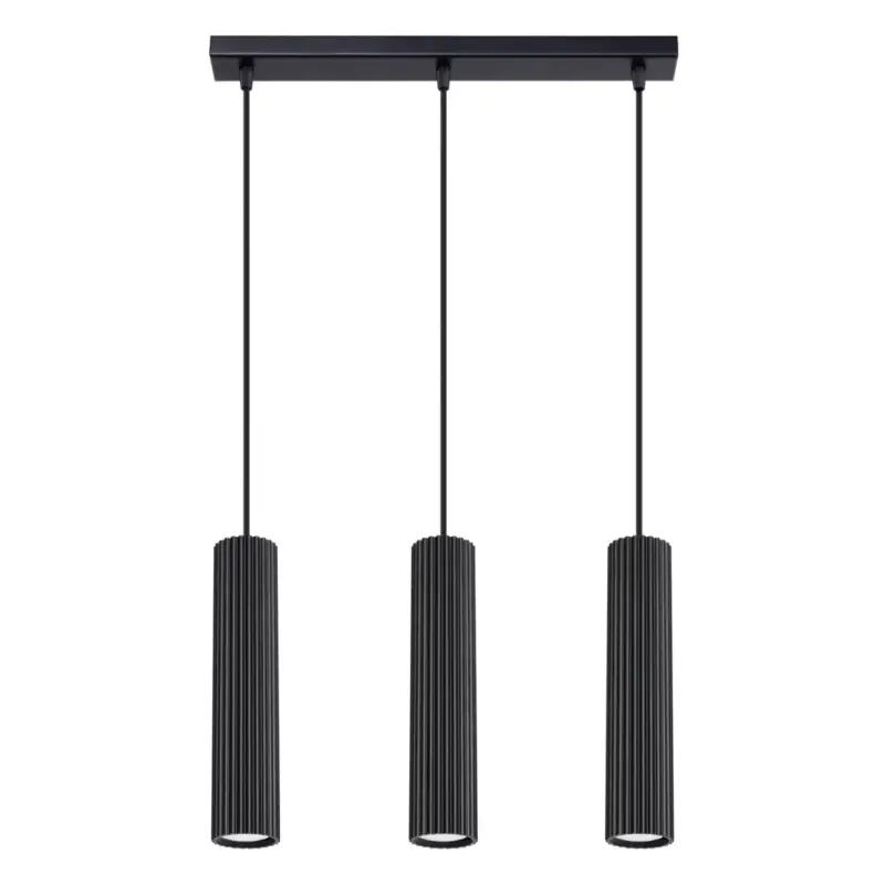 Azonnali szállítás Mennyezeti Lámpa Függő Cső Spot 3x GU10 Fekete Karbon Deep Space SL.1575 Sollux