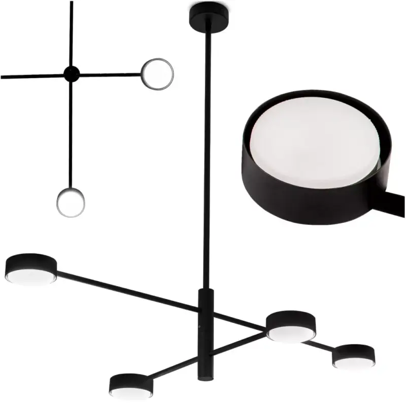 Különleges ajánlat LED Mennyezeti Lámpa 4x GX53 Fali Fekete OVILO LUMILED