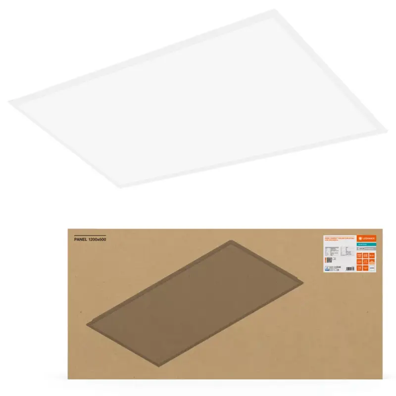 Utolsó esély LED Panel Irodai Mennyezeti Lámpa 53W 5830lm 4000K Semleges, Szabályozható Felületre Szerelt Süllyesztett Fehér 120x60cm UGR19 Compact Ledvance