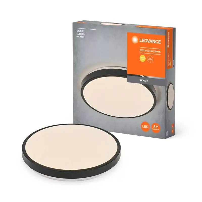 LED Mennyezeti Lámpa Felületre Szerelhető 24W 1450lm 3000K Meleg Fekete 39cm Orbis Ledvance Akciós ár