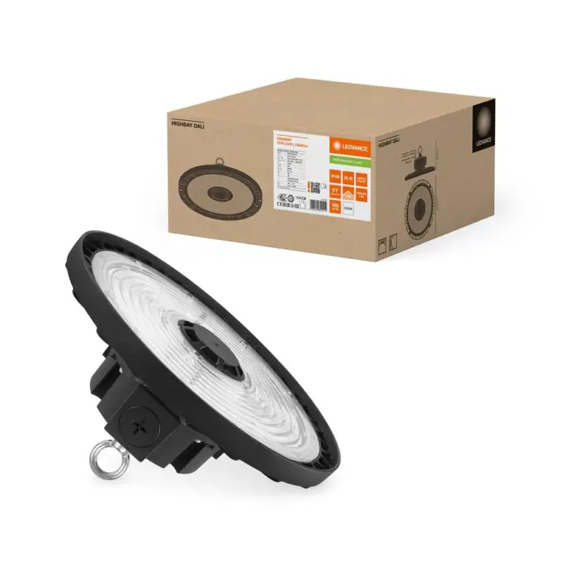 LED ipari lámpatest 75W 13500lm 4000K Semleges, szabályozható fényerejű, fekete IK10 IP66 High Bay Gen 5 Ledvance Rendeld meg most