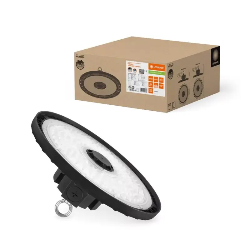 LED ipari lámpatest 150W 26250lm 4000K Semleges, szabályozható fényerejű, fekete, IP66 IK10, magas öböl, Gen 5, Ledvance Legkelendőbb