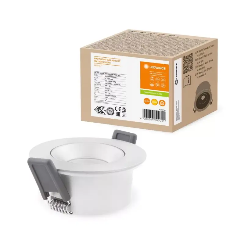 LED Panel Süllyesztett Spotlámpa 4W 320lm CCT Szabályozható Spotlámpa Fehér Légbeömlős Állítható Ledvance Expressz kézbesítés