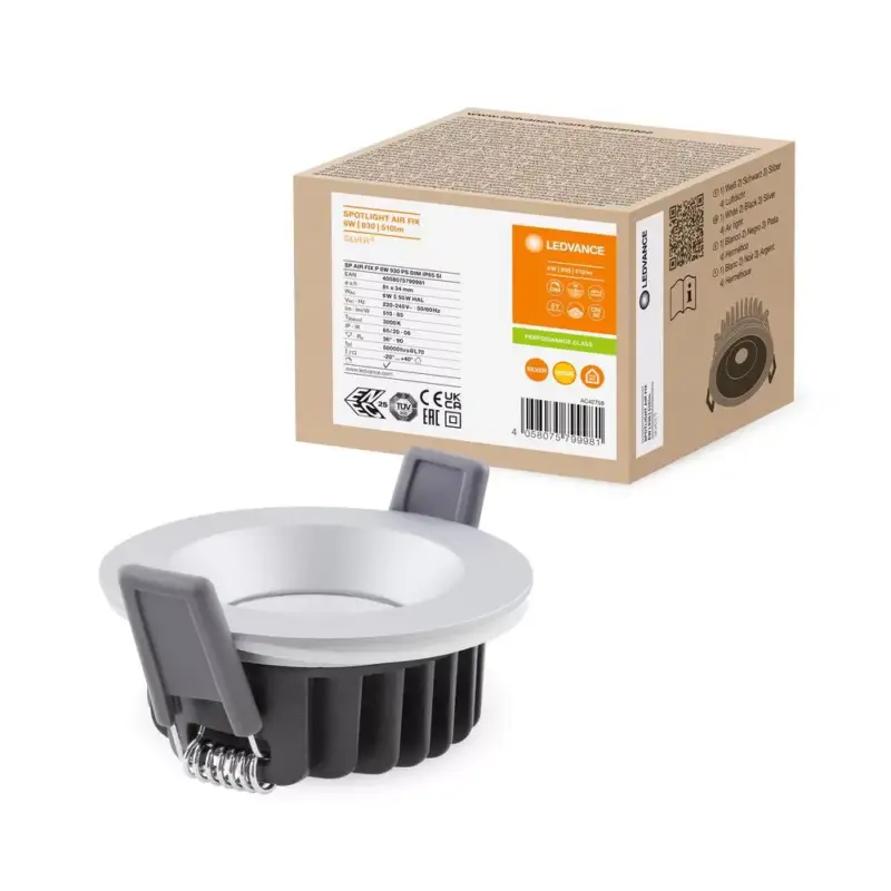LED Panel Süllyesztett Spotlámpa 6W 510lm CCT Szabályozható Spotlámpa Ezüst Air Fix Ledvance Nézd meg most