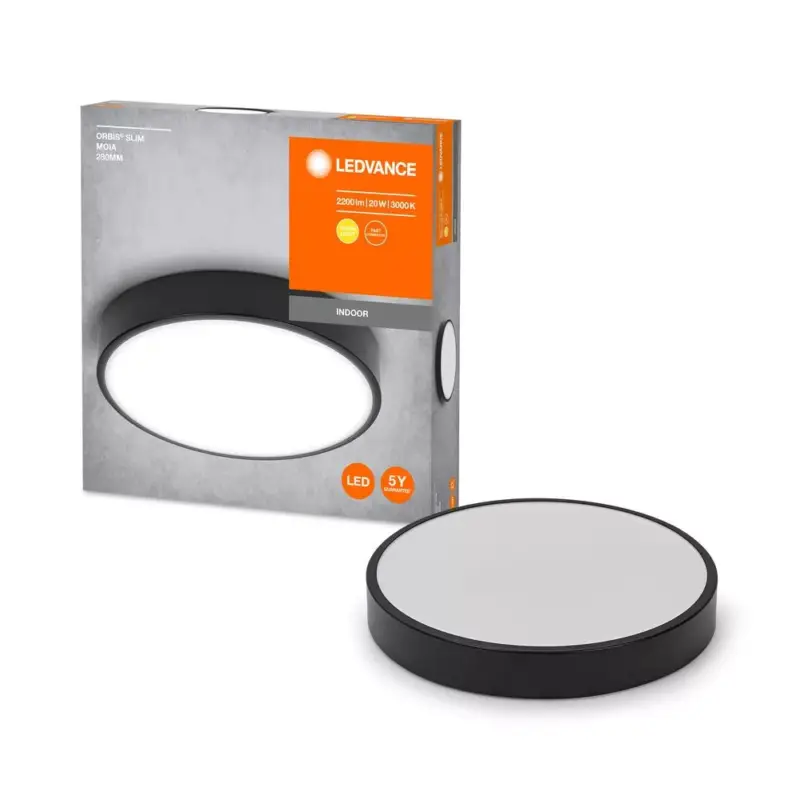 Bestseller LED Mennyezeti Lámpa Felületre Szerelt 20W 1500lm 3000K Meleg Fekete 28cm Mennyezeti Ledvance