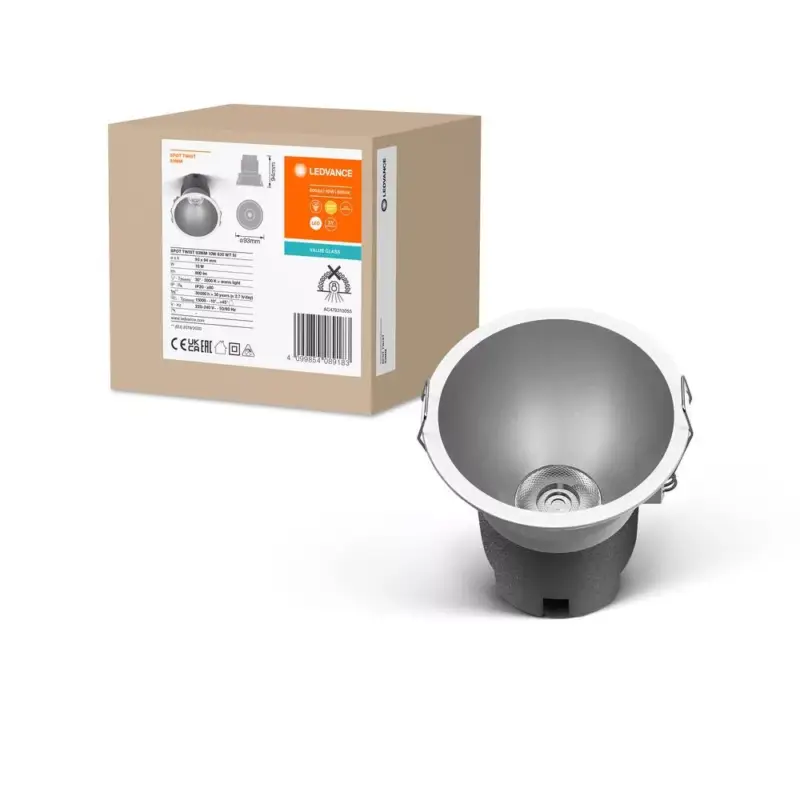 LED Panel Süllyesztett Spotlámpa 10W 800lm CCT Spot Fehér Ezüst Beépíthető Világítás Slim Ledvance Végkiárusítás