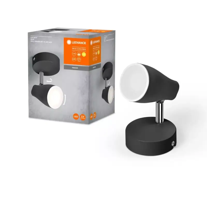 Alacsony ár LED Mennyezeti Lámpa Spotlámpa Állítható Spot 4.3W 210lm 3000K Meleg Fekete Spot Ledvance