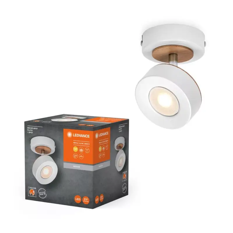 LED fali mennyezeti lámpa, felületre szerelhető, 4,8 W, 300 lm CCT, dekoratív fehér spotlámpa, Pluto, Ledvance Alacsony ár