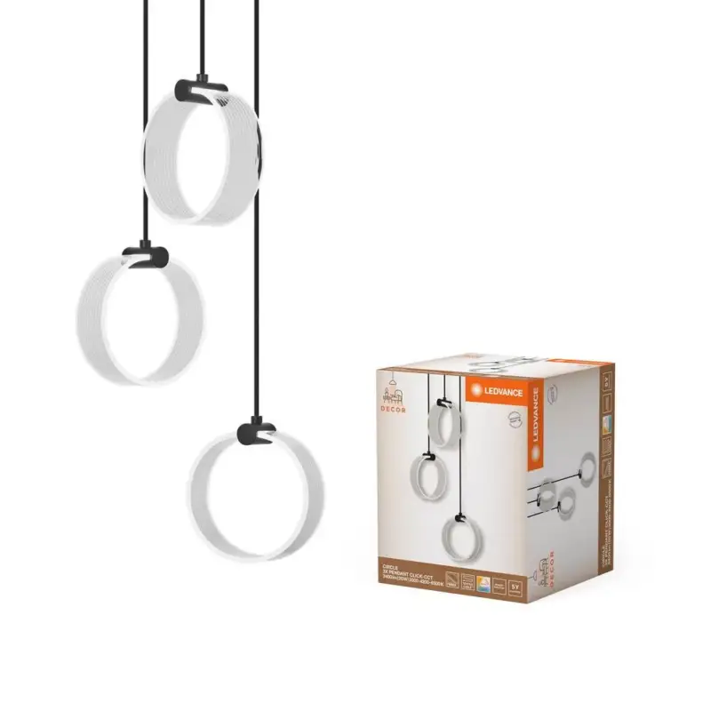 Dekoratív LED függő mennyezeti lámpa 20W 1300lm 3000K - 4200K - 6500K CCT fekete dekoráció Ledvance Azonnali szállítás
