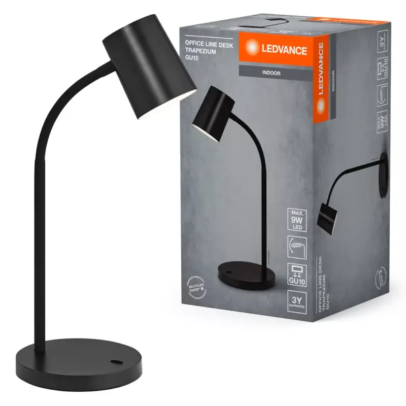 Asztali lámpa, állólámpa, GU10, USB-C, Office Line, fekete, Ledvance Ne maradj le