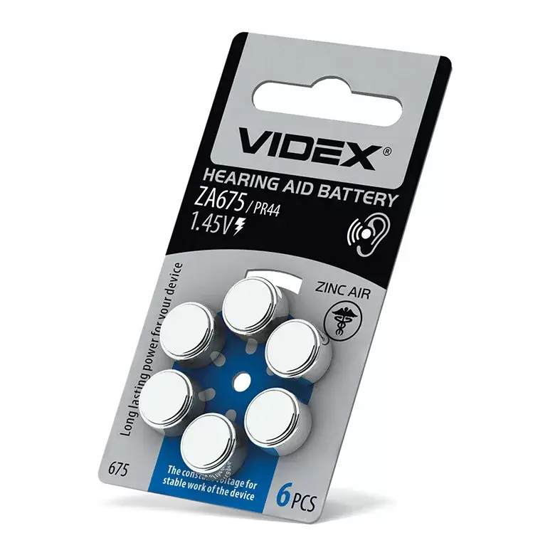 Videx cink-levegő elem hallókészülékekhez Videx ZA675 (PR44) 6 db Kihagyhatatlan ajánlat