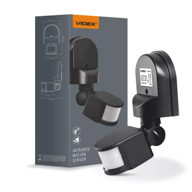 Vedd meg most Mozgás- és alkonyérzékelős kültéri lámpa 1200W fekete IP44 VL-SPW2B Videx