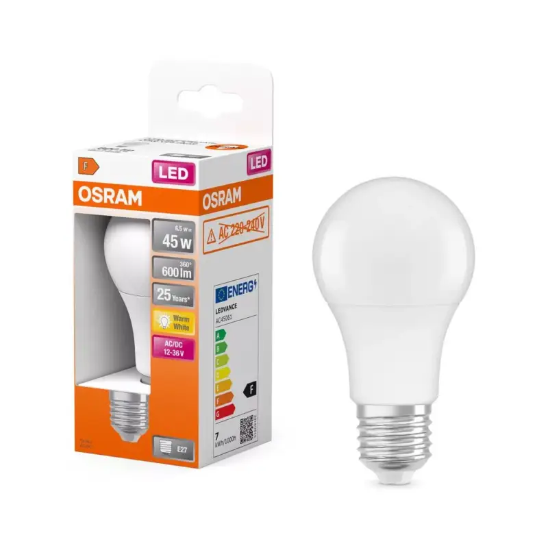 Olcsó LED izzó A60 E27 6,5 W = 45 W 600 lm 2700 K Meleg 200° STAR CLASSIC Osram