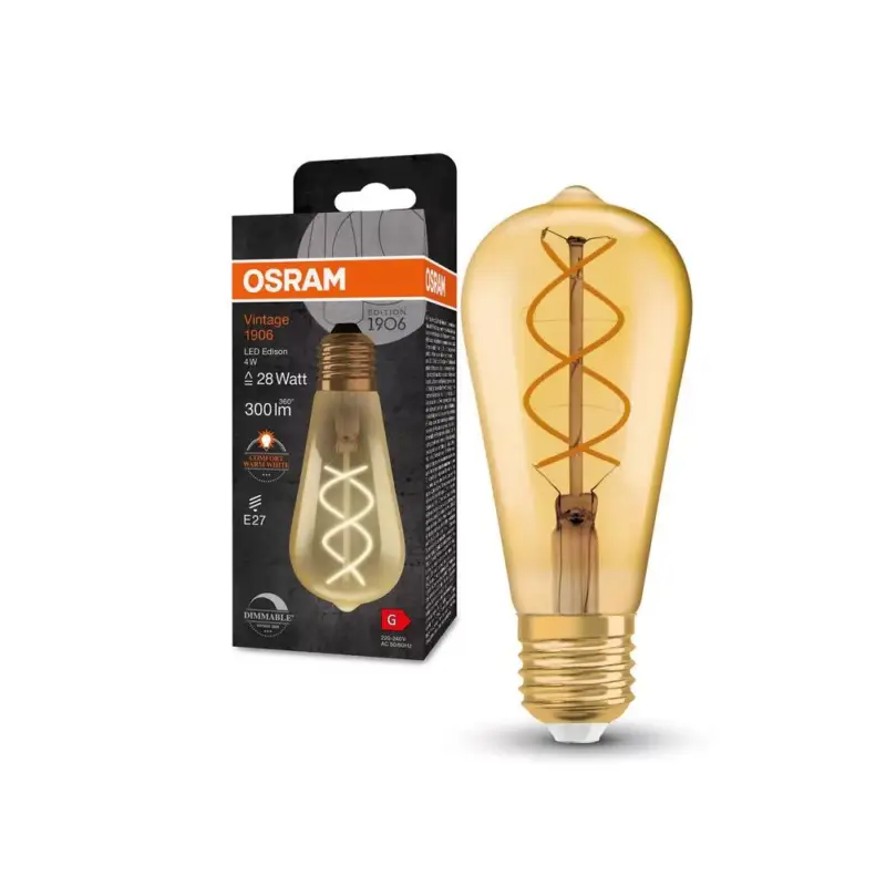 LED dekoratív izzó ST64 Edison E27 4W = 28W 300lm 2000K Meleg 300° Szabályozható Vintage 1906 Osram Rendeld meg most