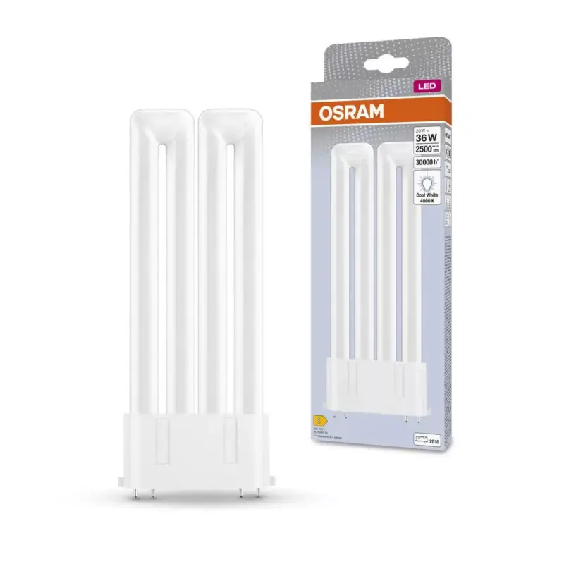 LED fénycső, egyoldalas, 2G10, 20W = 36W, 2500lm, 4000K, semleges, 130°, DULUX LED F EM és AC, Osram Kedvezményes ár