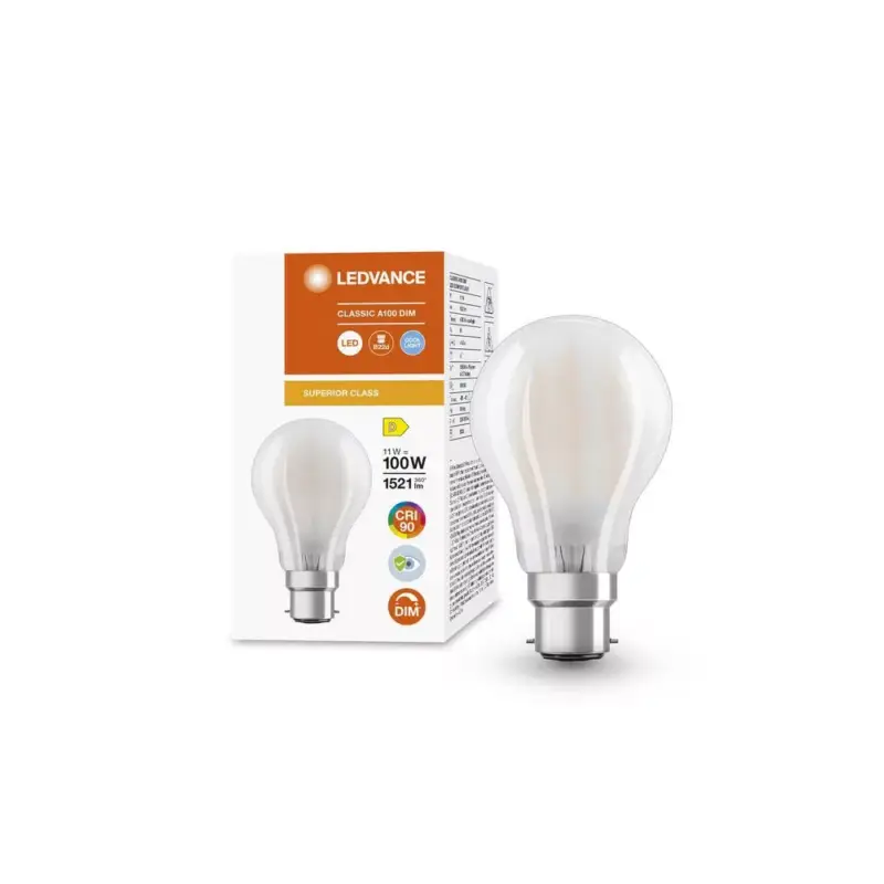 Vásárlói kedvenc LED izzó B22d A60 11W = 100W 1521lm 4000K Semleges 300° CRI90 Szabályozható Ledvance