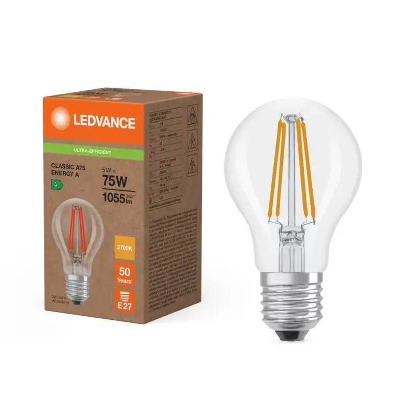 LED izzó E27 A60 5W = 75W 1055lm 2700K Meleg 300° Ledvance Rendeld meg most
