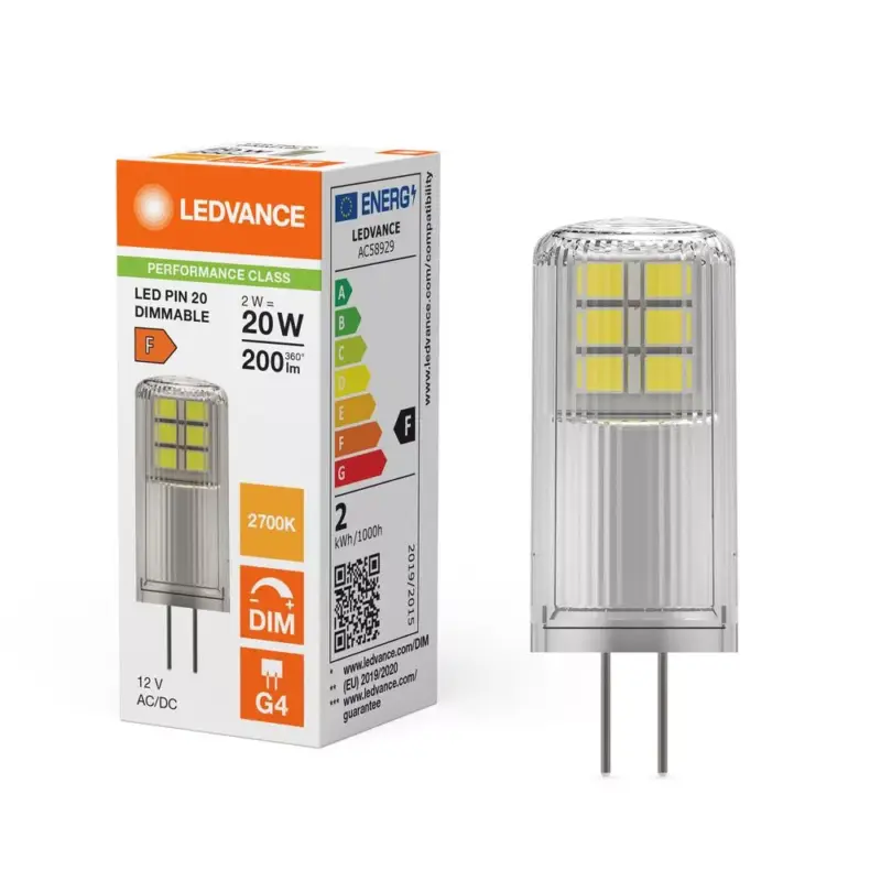 Ajánlat LED kapszulaizzó G4 2W = 20W 200lm 2700K Meleg 320° 12V Szabályozható Ledvance