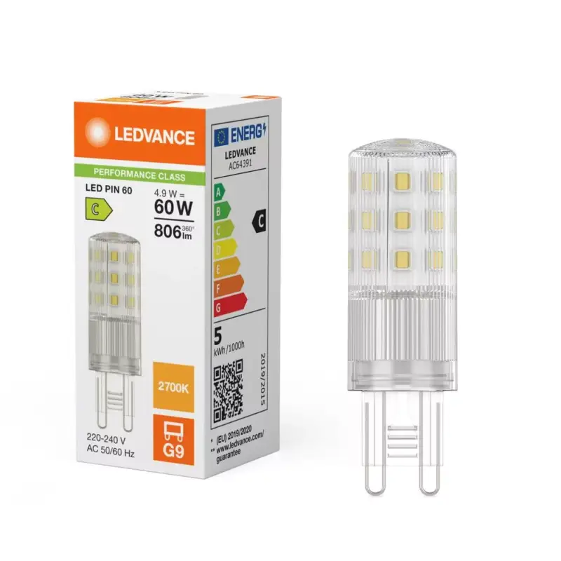 LED kapszulaizzó G9 4.9W = 60W 806lm 2700K Meleg 320° Ledvance Szuper akció