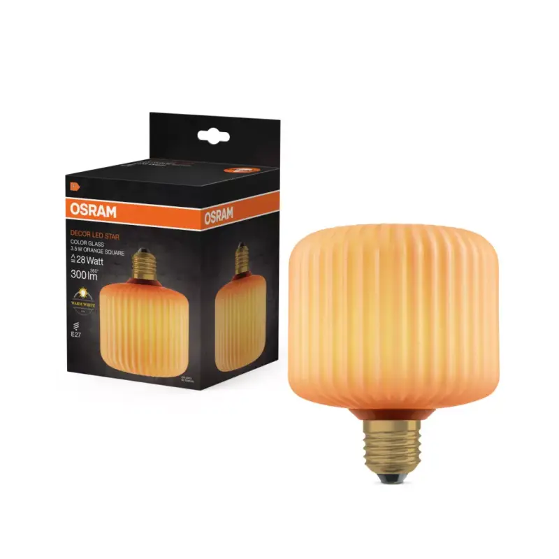 LED izzó E27 négyzet alakú 3,5 W 300 lm 2700 K meleg, dekoratív narancssárga Osram Alacsony ár