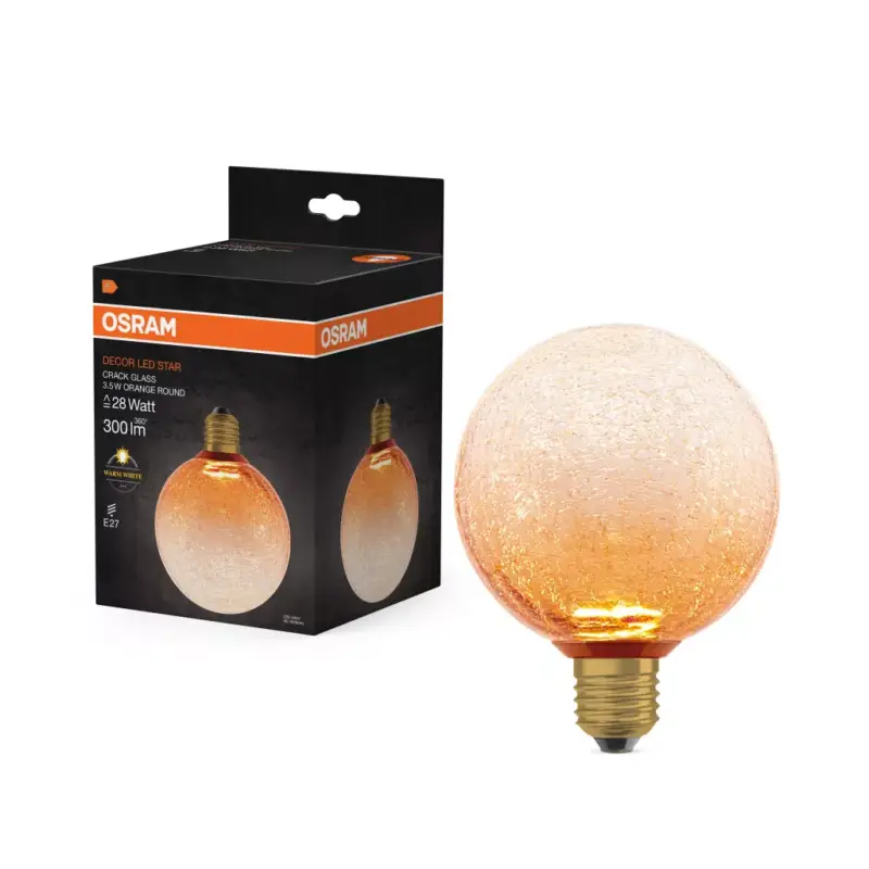 E27 LED izzó Frosty Globe 3.5W 300lm 2700K Meleg, dekoratív narancssárga Osram Legjobb ár